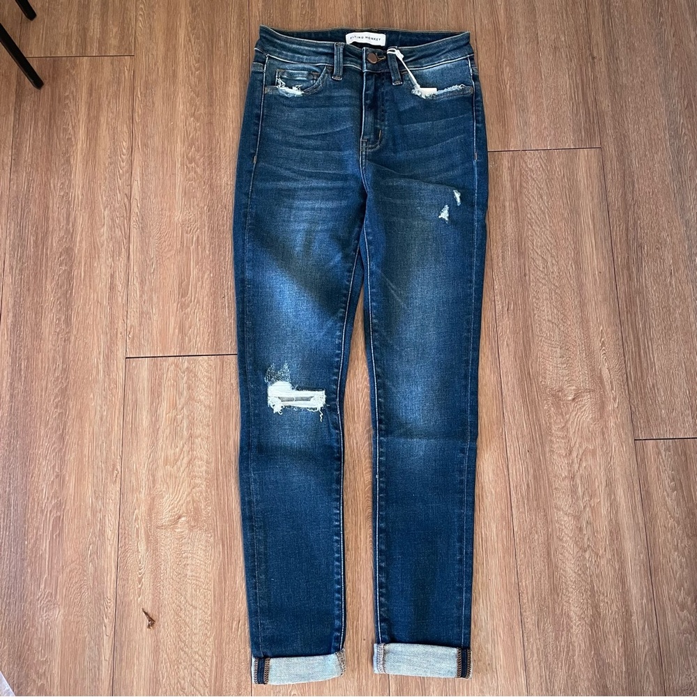 Flying Monkey Blue Skinny Jeans Distressed Casual